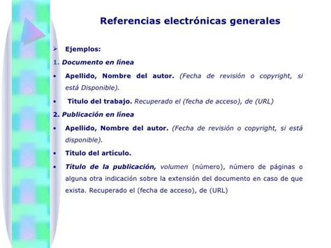 Lista de Referencias APA: Fuentes Electrónicas